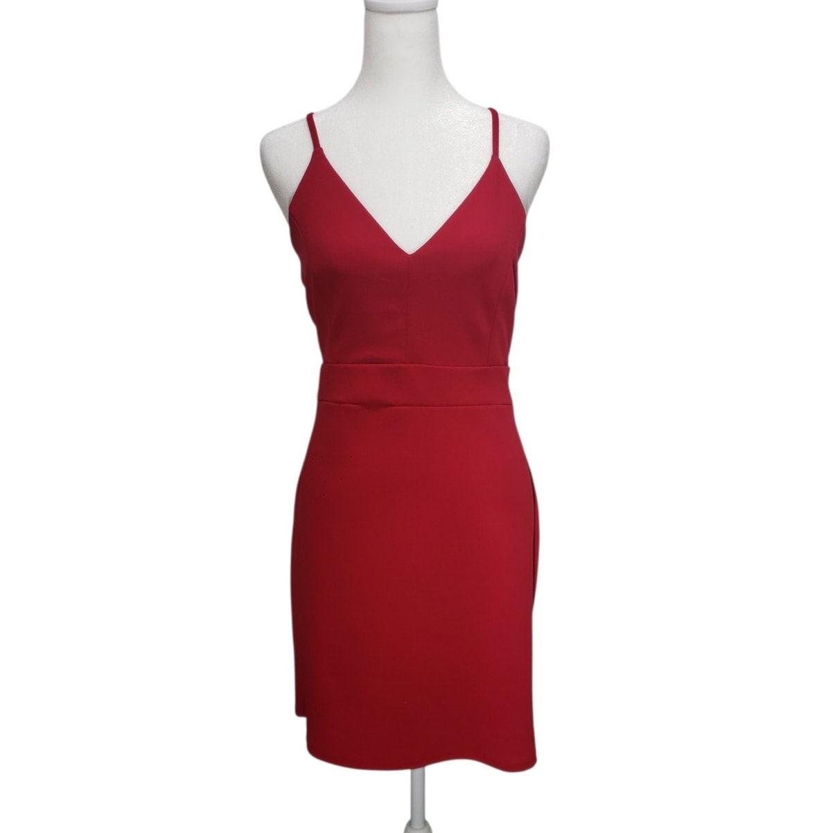 O'delilah Vintage Red Halter Dress L Bodycon Lace Back Y2k 2000s Vocal Apparel
